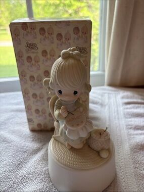 Precious Moments Cream & Pastel Mother Music Box Figurine